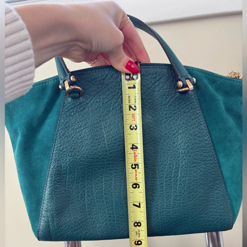 Coach Prairie Satchel Pebble Leather and Suede in Viridian F79999 - Picture 14 of 16